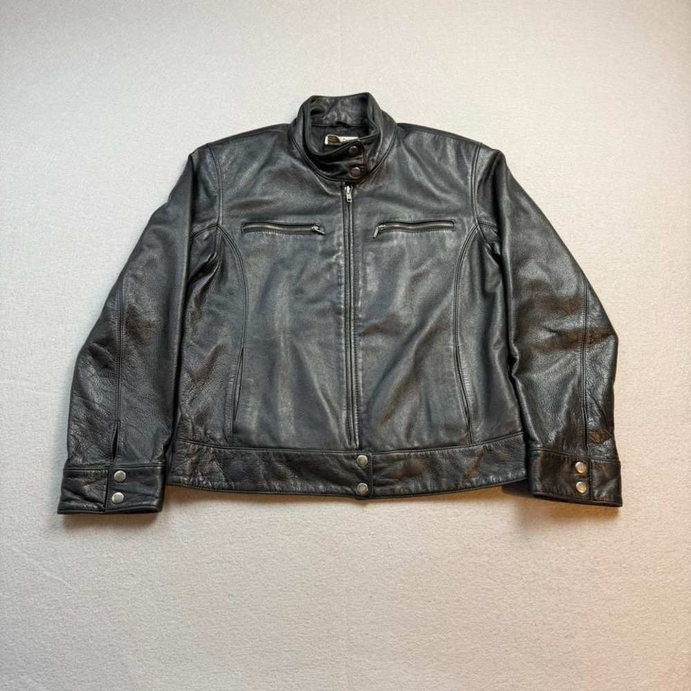 Vintage Tyler Böe Genuine Leather Cafe Racer Jacket Women's Size 10 Black Moto